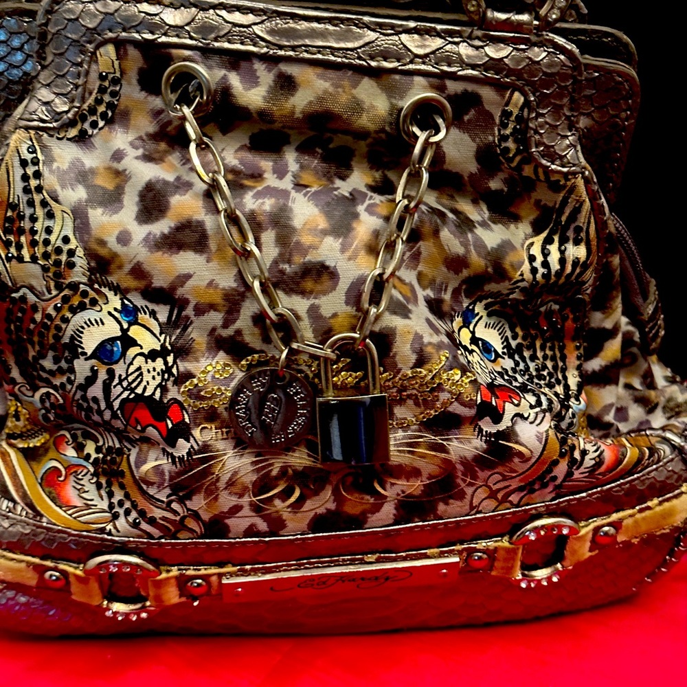 Vintage Ed Hardy tiger purse